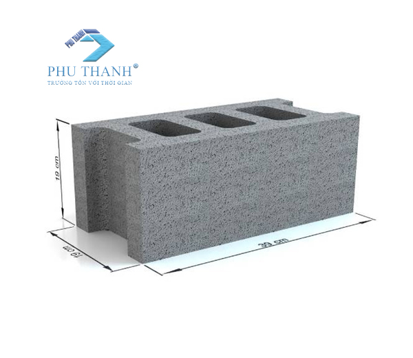 Gạch lỗ thủng 390x190x190mm